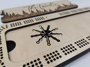 Hunting Engraved Cribbage Board — Three Track